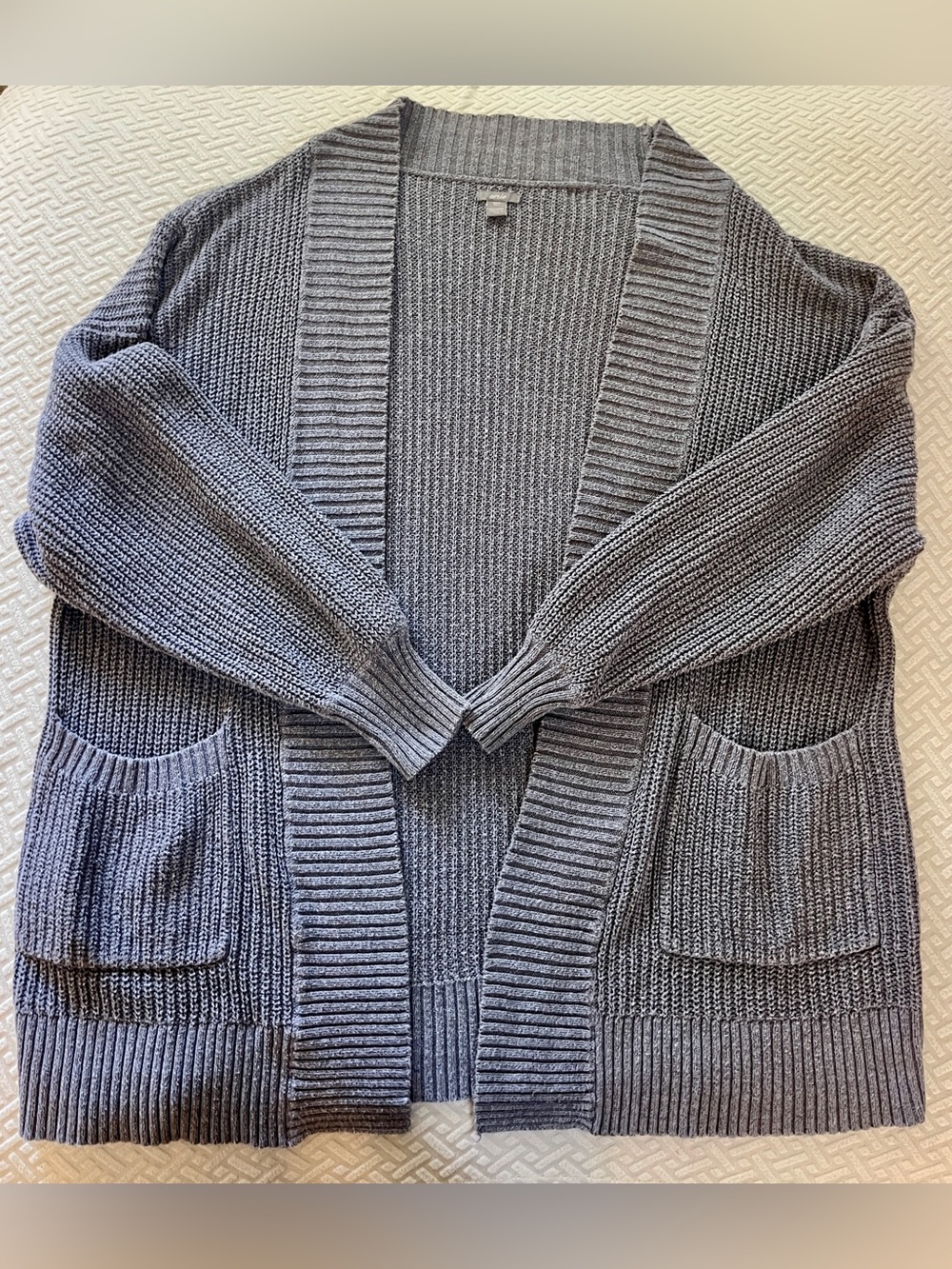American Eagle Chunky Knit Sweater Cardigan Grey XS